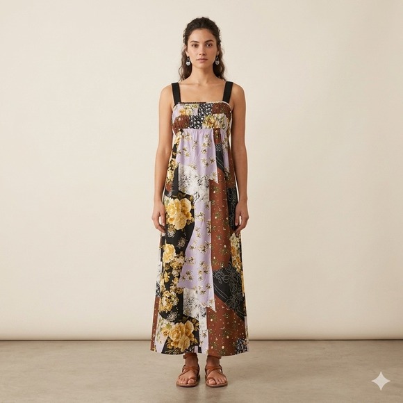 Anthropologie Dresses & Skirts - Anthropologie Maeve Floral Patchwork Maxi Dress Size Medium Boho Pockets